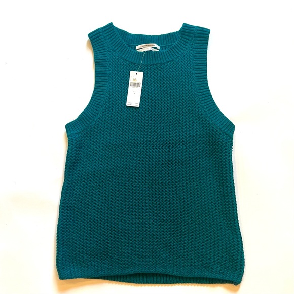 Anthropologie Green Sleeveless Sweater Tank Top NEW - Picture 2 of 7